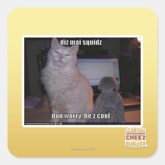 Sticker Carré diz mai squidz (Devant)