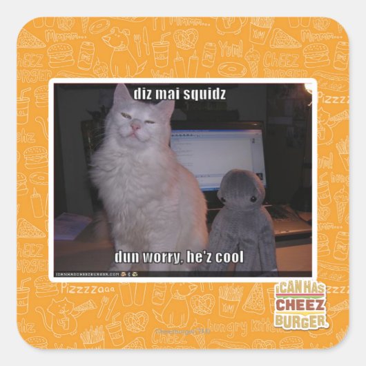 Sticker Carré diz mai squidz (Devant)