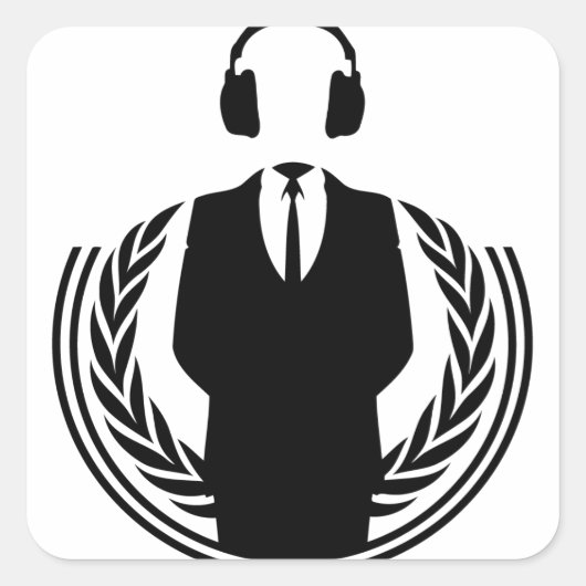 Sticker Carré DJ anonyme (Devant)