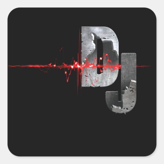 Sticker Carré DJ. Ressentez la musique (Devant)