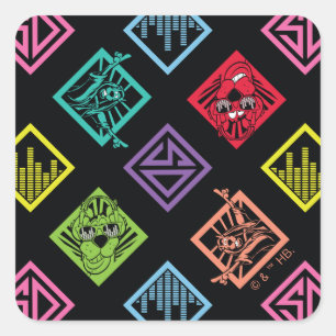 Sticker Carré DJ Scooby-Doo Motif