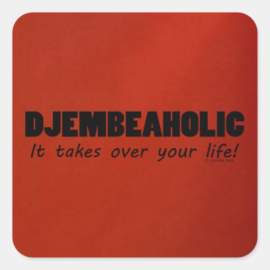 Sticker Carré Djembeaholic (Devant)