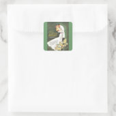 Sticker Carré Djer Kiss romantique couple (Sac)