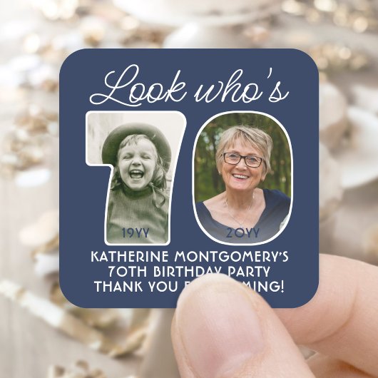 Sticker Carré do-it-yourself couleurs ・ Regardez qui est 70 Anni