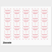 Sticker Carré do-it-yourself Élégant Rouge blanc Script Snowflak (Feuille)