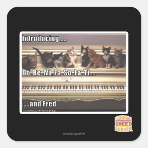Sticker Carré Do, Re, Mi, Fa, Alors, La, Ti, Fred