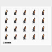 Sticker Carré Doberman hurle (Feuille)