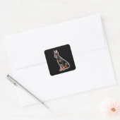 Sticker Carré Doberman Pinscher (Enveloppe)