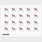 Sticker Carré Doberman Pinscher Chien Joyeux Noël Design (Feuille)