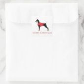 Sticker Carré Doberman Pinscher Chien Joyeux Noël Design (Sac)