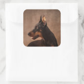 Sticker Carré Dobermann - Doberman Pinscher (Sac)