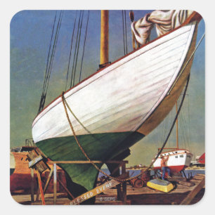 Sticker Carré Dock sec par John Atherton