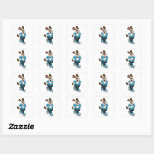 Sticker Carré Dog at Ice skating with Ice skates (Feuille)