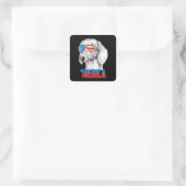 Sticker Carré Dog | Cool Dachshund 'Merica (Sac)