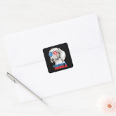 Sticker Carré Dog | Cool Dachshund 'Merica (Enveloppe)