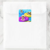 Sticker Carré Dog Pool Party (Sac)