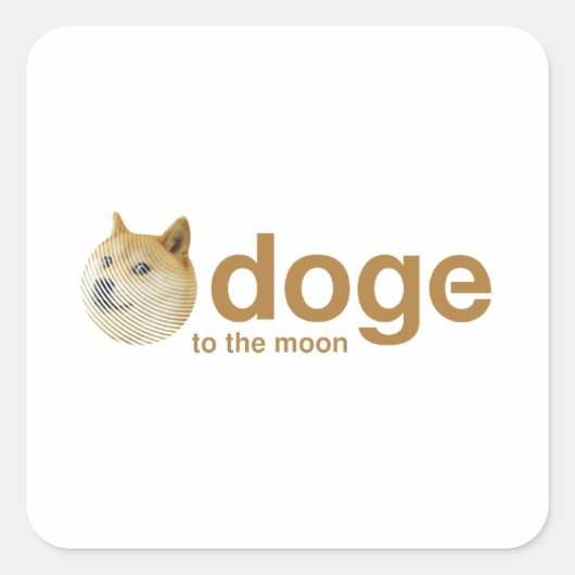 Sticker Carré doge, pièce, pièce de doge, dogecoin (Devant)