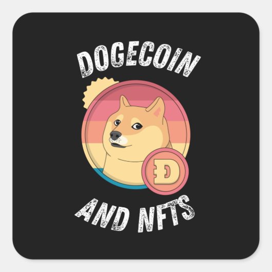 Sticker Carré Dogecoin Et Nfts - Doge Doge Crypto (Devant)