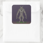 Sticker Carré Dogman Cryptid ou Werewolf (Sac)