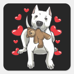Sticker Carré Dogo Argentino Chien Propriétaire Idée cadeau