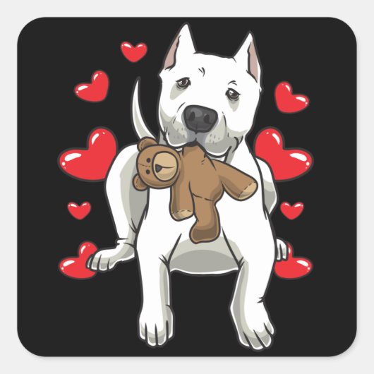 Sticker Carré Dogo Argentino Chien Propriétaire Idée cadeau (Devant)