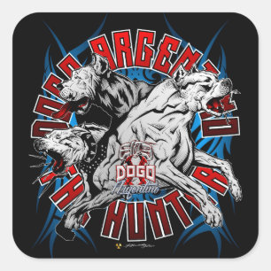 Sticker Carré Dogo Argentino Le Chasseur