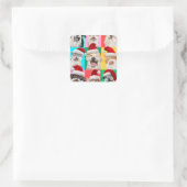 Sticker Carré Dogs and Cats with Santa Beard (Sac)