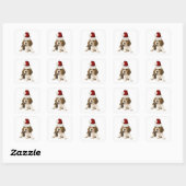 Sticker Carré Dogs~Original Ditzy Sticker~Beagle~Christmas (Feuille)