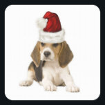 Sticker Carré Dogs~Original Ditzy Sticker~Beagle~Christmas<br><div class="desc">Dogs~Original Ditzy Sticker~Beagle~Christmas</div>