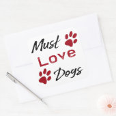 Sticker Carré Doit aimer les chiens (Enveloppe)