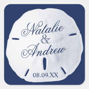 Sticker Carré Dollar de sable bleu
