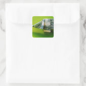 Sticker Carré Dollar facture origami éléphant sur arrière - plan (Sac)