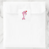 Sticker Carré Dolphin Love Heart (Sac)