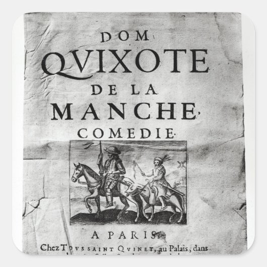 Sticker Carré Dom Quixote de La Manche Comedie' (Devant)