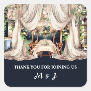 Sticker Carré Domaine viticole vignoble pays toscan caveau de vi