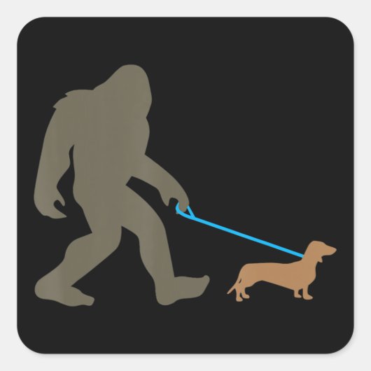 Sticker Carré Don de chien | Bigfoot Walking Dachshund (Devant)