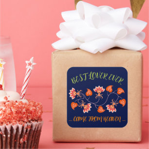 STICKER CARRÉ DON DE LA JOURNÉE DE VALENTINE POUR PETITE AMIE, F