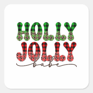 Sticker Carré Don de Noël Holly Jolly Babe
