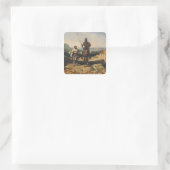 Sticker Carré Don don Quichotte et Sancho (Sac)