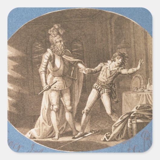 Sticker Carré Don Giovanni et la statue du Commandantore (Devant)