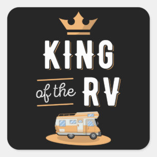 Sticker Carré Don King of the RV Fête des pères Motorhome