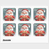 Sticker Carré Don père Noël à partir d'enfants (Feuille)