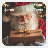 Sticker Carré Don père Noël à partir d'enfants (Devant)