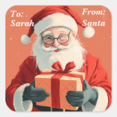 Sticker Carré Don père Noël à partir d'enfants (Devant)