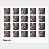 Sticker Carré Donald Trump (Feuille)