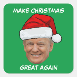 Sticker Carré Donald Trump Le Père Noël Rendre Noël magnifique