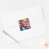 Sticker Carré Donald Trump Pop Art (Enveloppe)