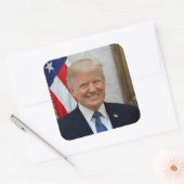 Sticker Carré Donald Trump Président des États-Unis Maison Blanc (Enveloppe)