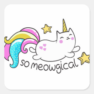 Sticker Carré Donc la parties scintillant de chatte de l'Unicorn