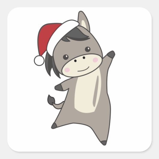 Sticker Carré Donkey Christmas Donkeys (Devant)